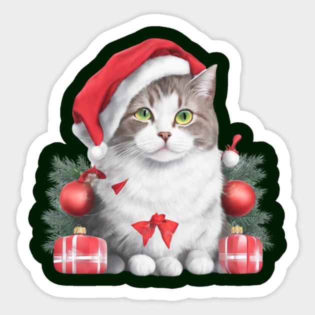 funny santa cat Sticker by halazidan